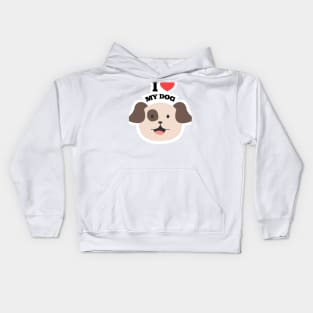 I Love My Dog Cartoon Kids Hoodie